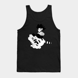 Yaiba riding on kagetora black and white halftonr version Tank Top